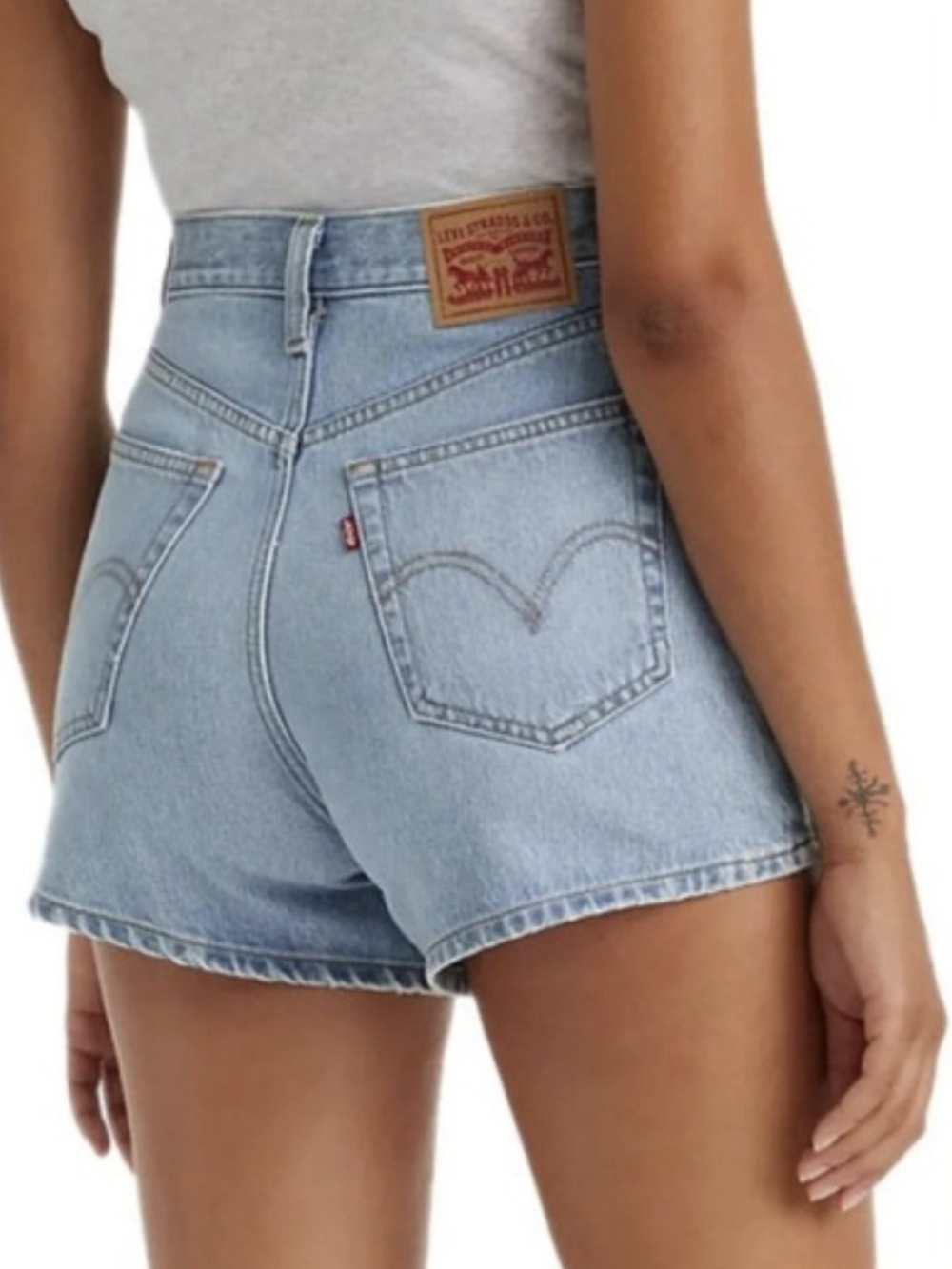 Levi's Pale Blue High-Waist Denim Shorts